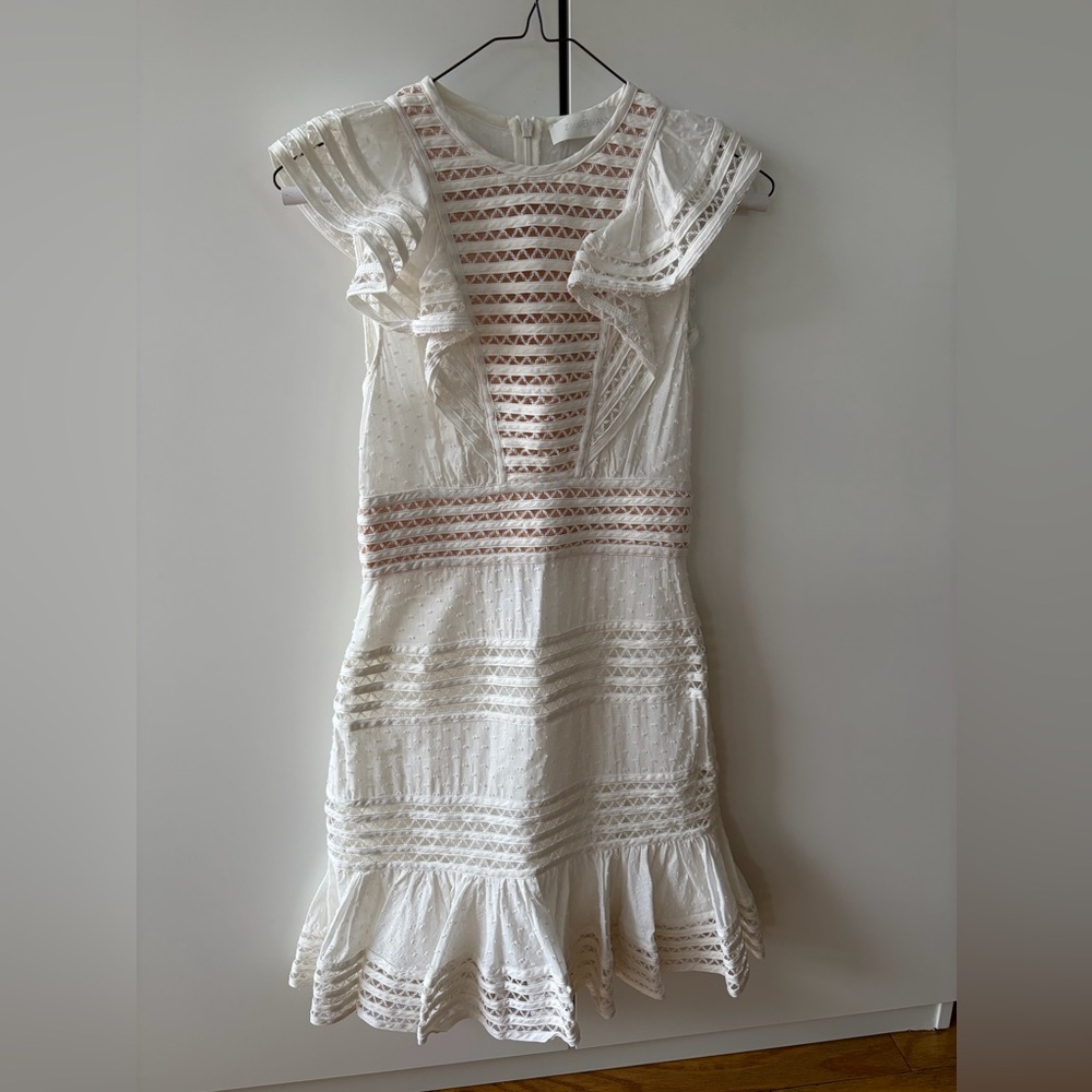 Zimmerman Verity Panelled Linear Dress in Ivory